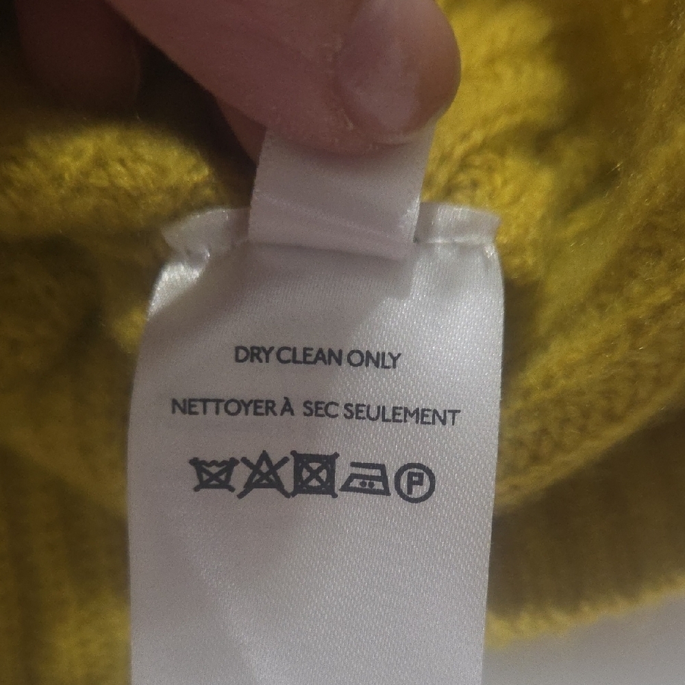 Anthropologie 100% Cashmere Sleeveless Turtleneck Sweater XS Yellow Cropped - Picture 8 of 9